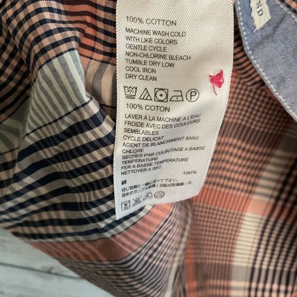 Tommy Bahama Jeans Men’s Medium Orange Western Plaid Long Sleeve‎ Button Down - Picture 8 of 11